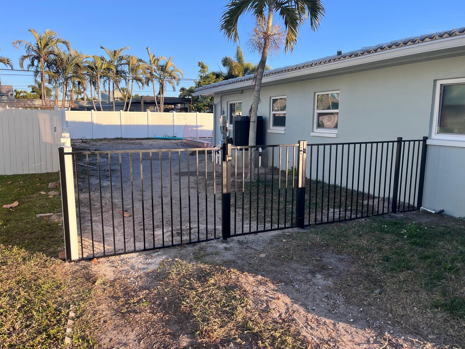 Black Aluminum Fence with Gate — Tampa Bay