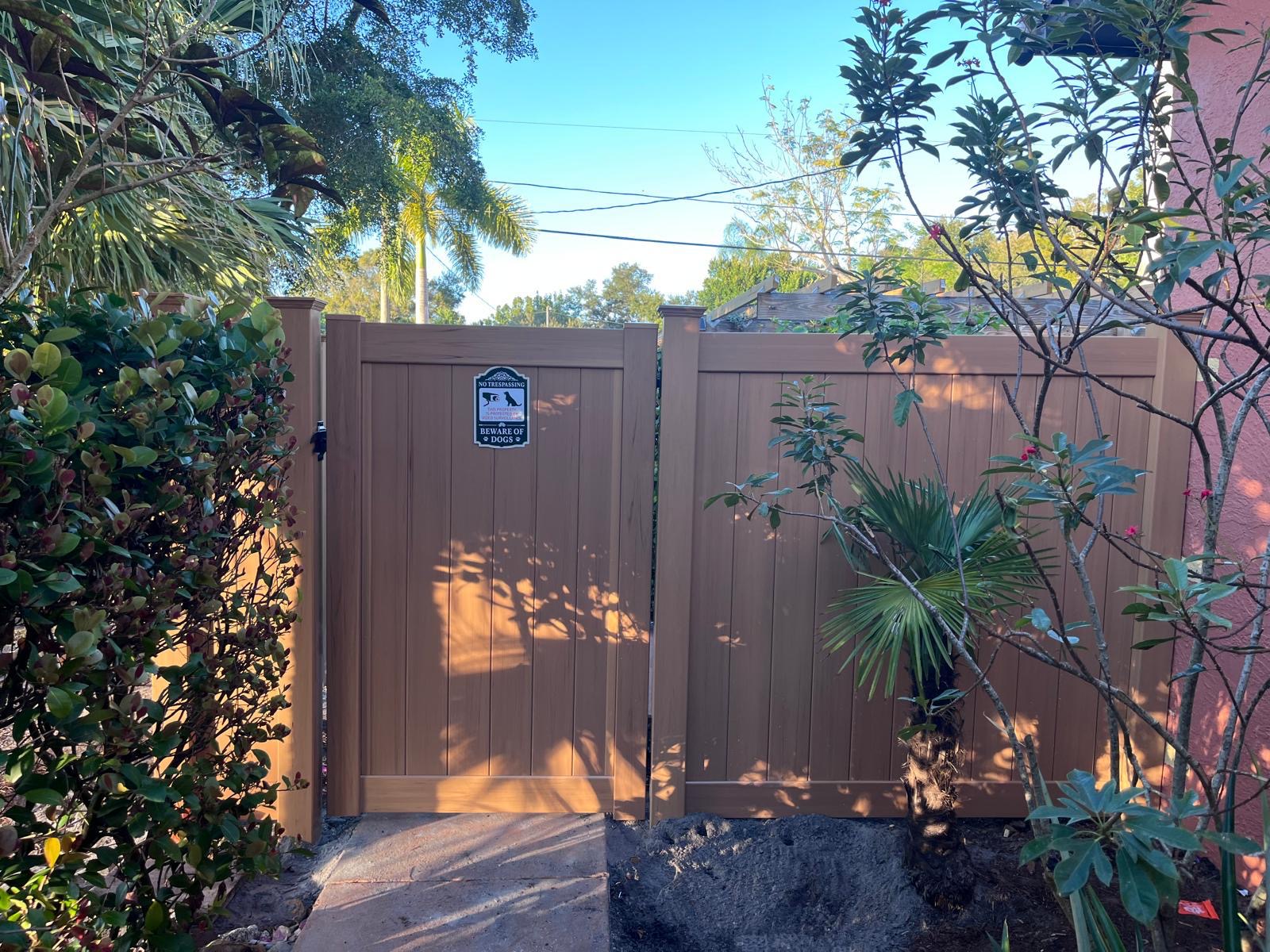 Brown Vinyl Privacy Gate — Clearwater, FL
