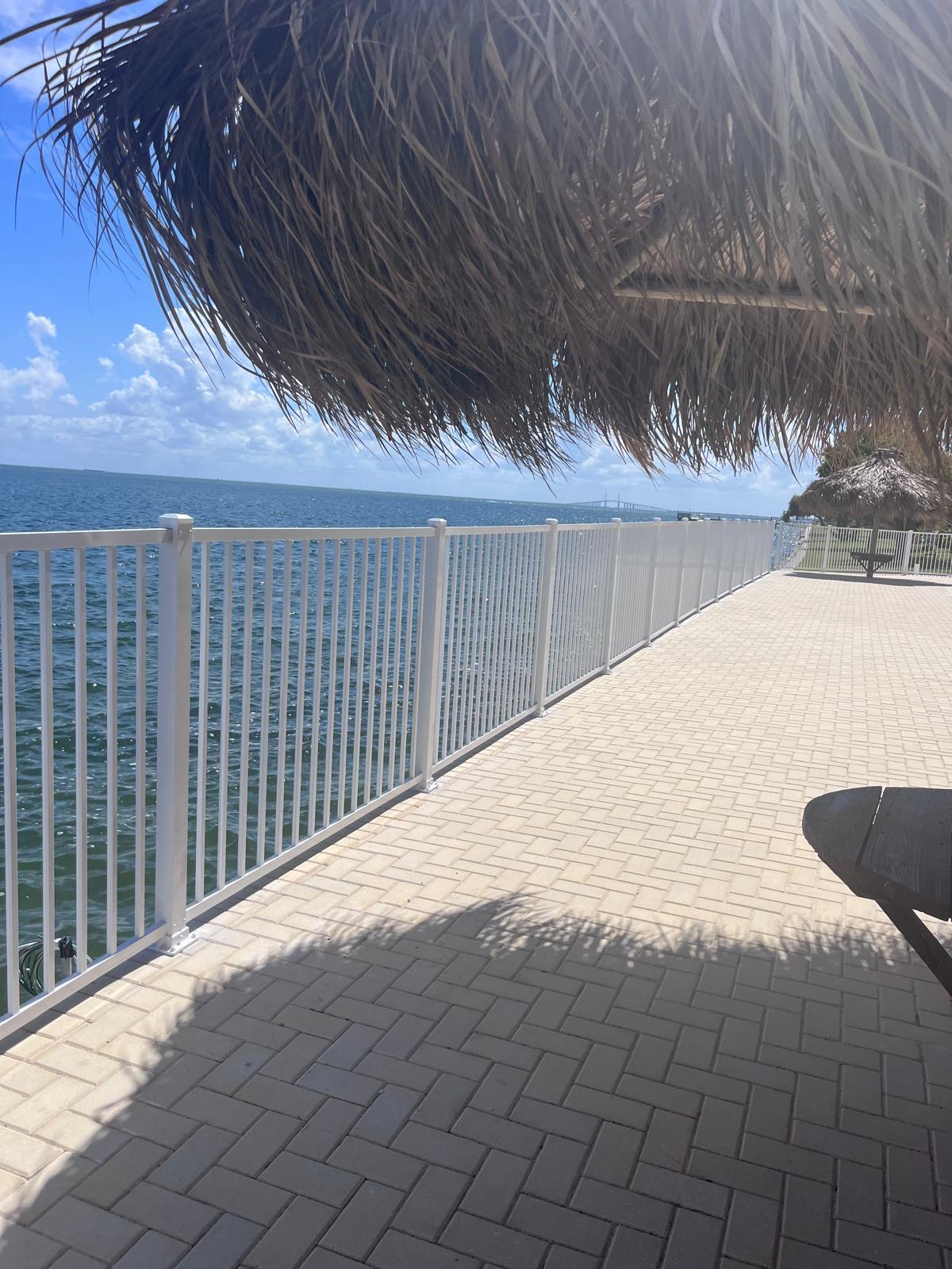 White Aluminum Fence Waterfront — Clearwater, FL