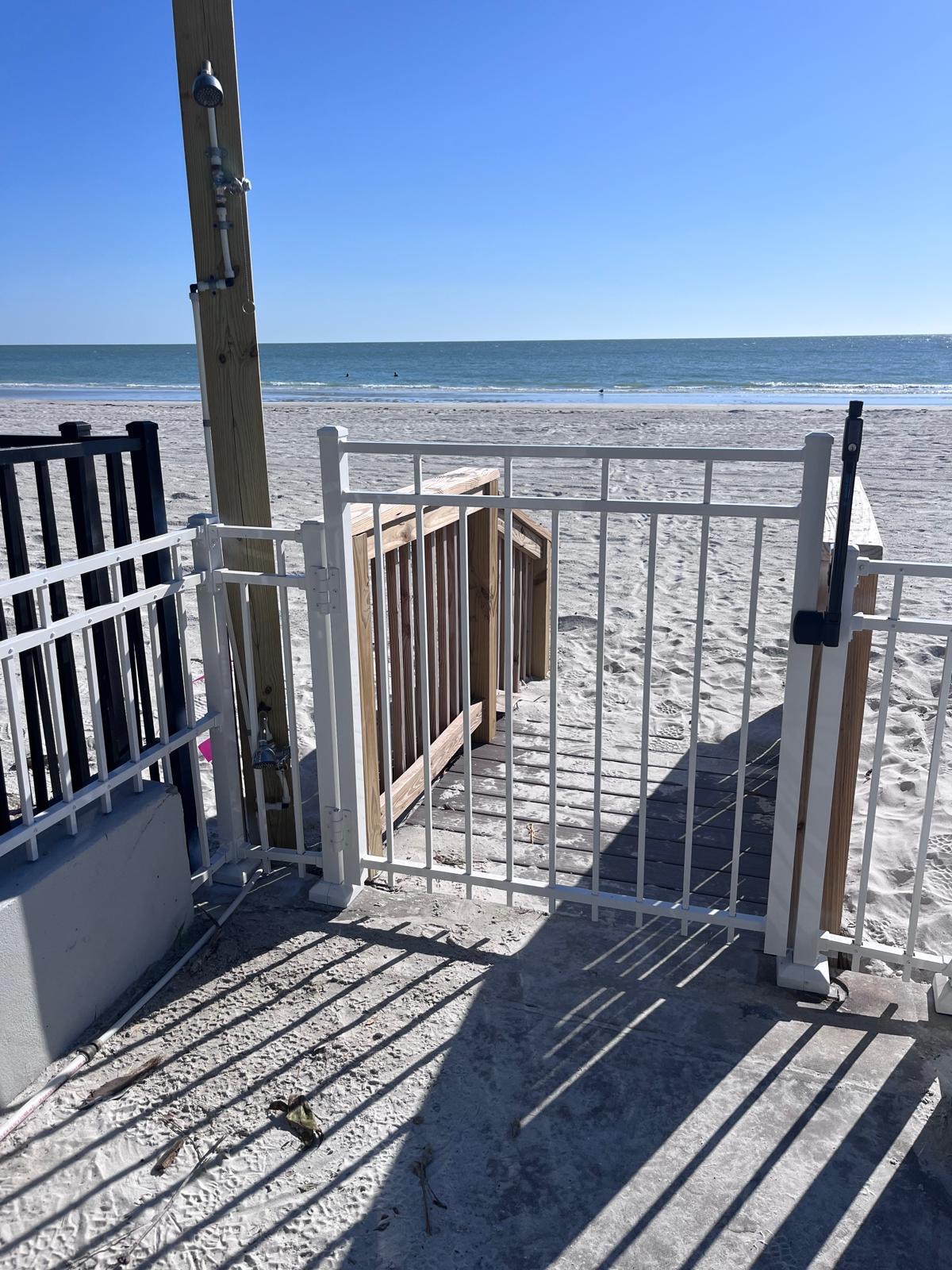 White Aluminum Beach Gate — Tampa Bay