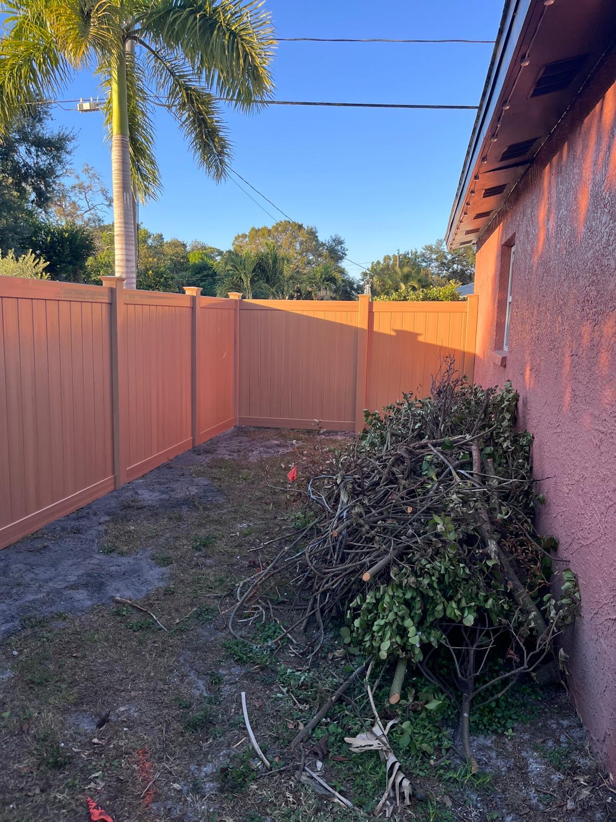 Dark Walnut Vinyl Privacy Fence — Clearwater, FL